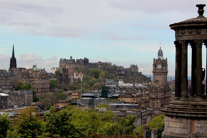 Calton Hill Edinburgh Schottland Ausblick Castle