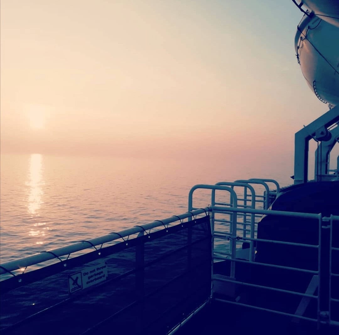 Sonnenaufgang DFDS Fähre Schottland Newcastle Amsterdam Nordsee