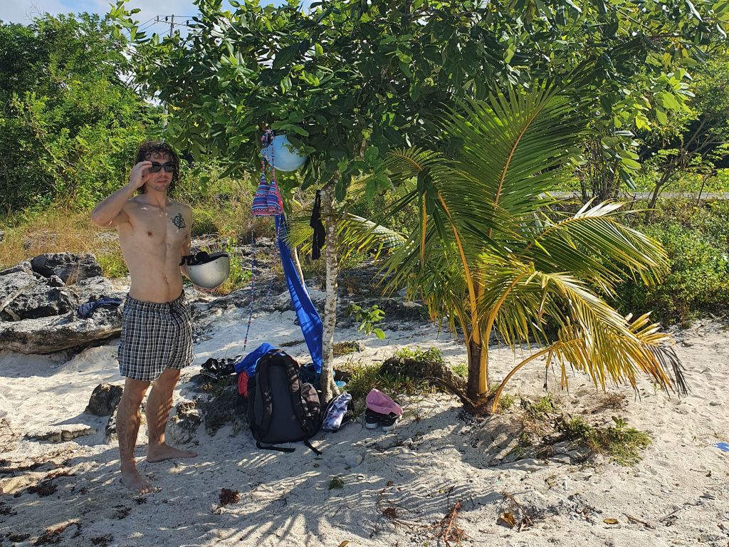 Chris von Reisekröten am Strand auf Cozumel
