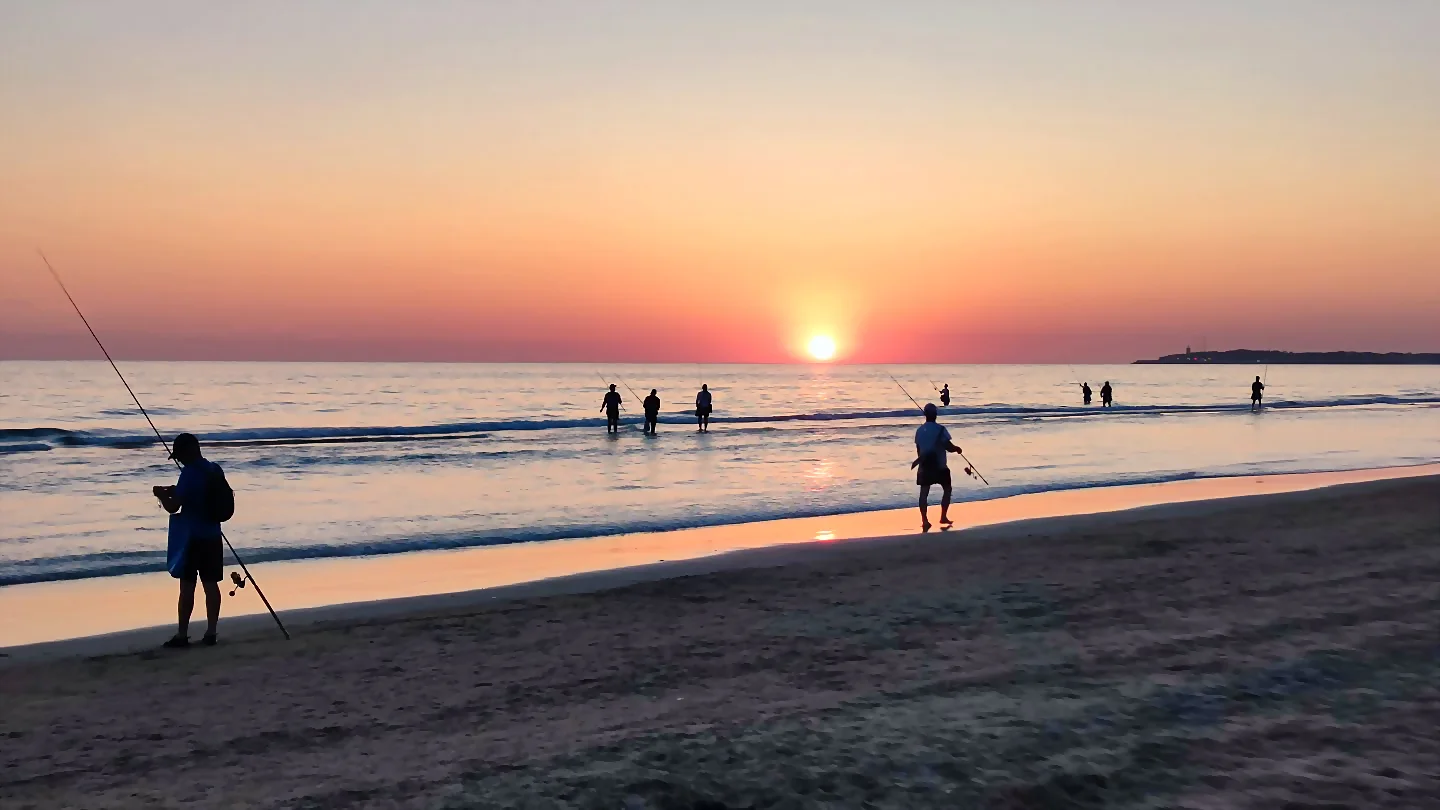 Strand Conil de la Frontera Sonnenuntergang angeln