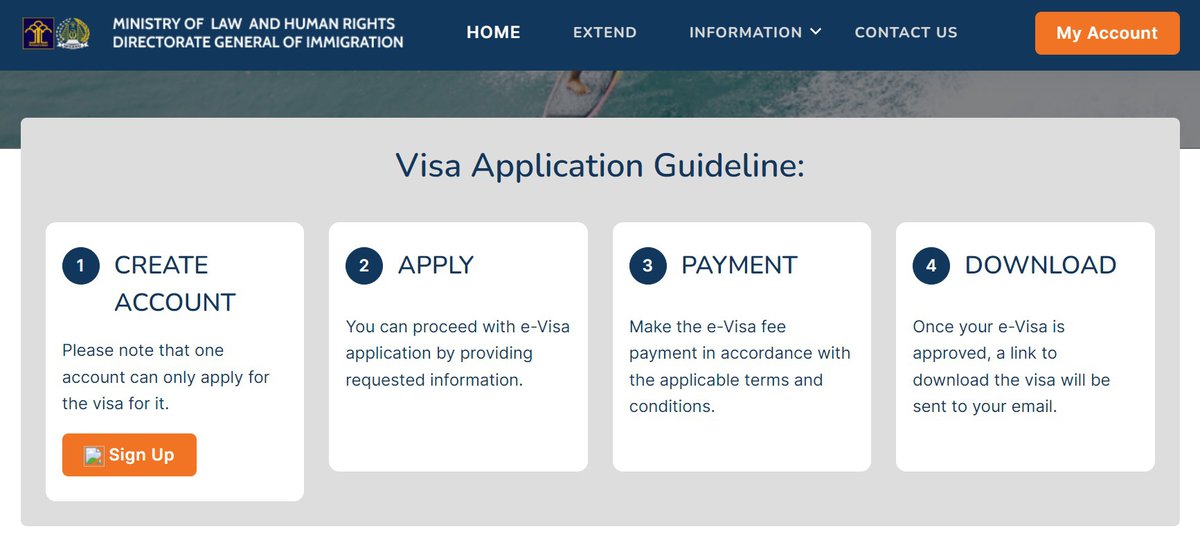 Indonesien Visa on Arrival online beantragen offizielle Seite