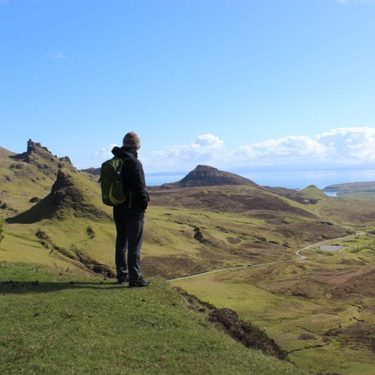 Chris von Reisekröten auf dem Quiraing auf der Isle of Skye in Schottland: Erfahrungen und Geheimtipps auf der Insel Skye, von Chris und Theresa