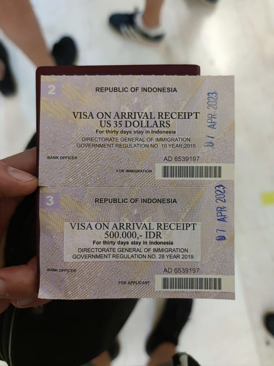Ankunft, Einreise Makassar - Visa on Arrival Indonesien Bar am Flughafen bezahlen