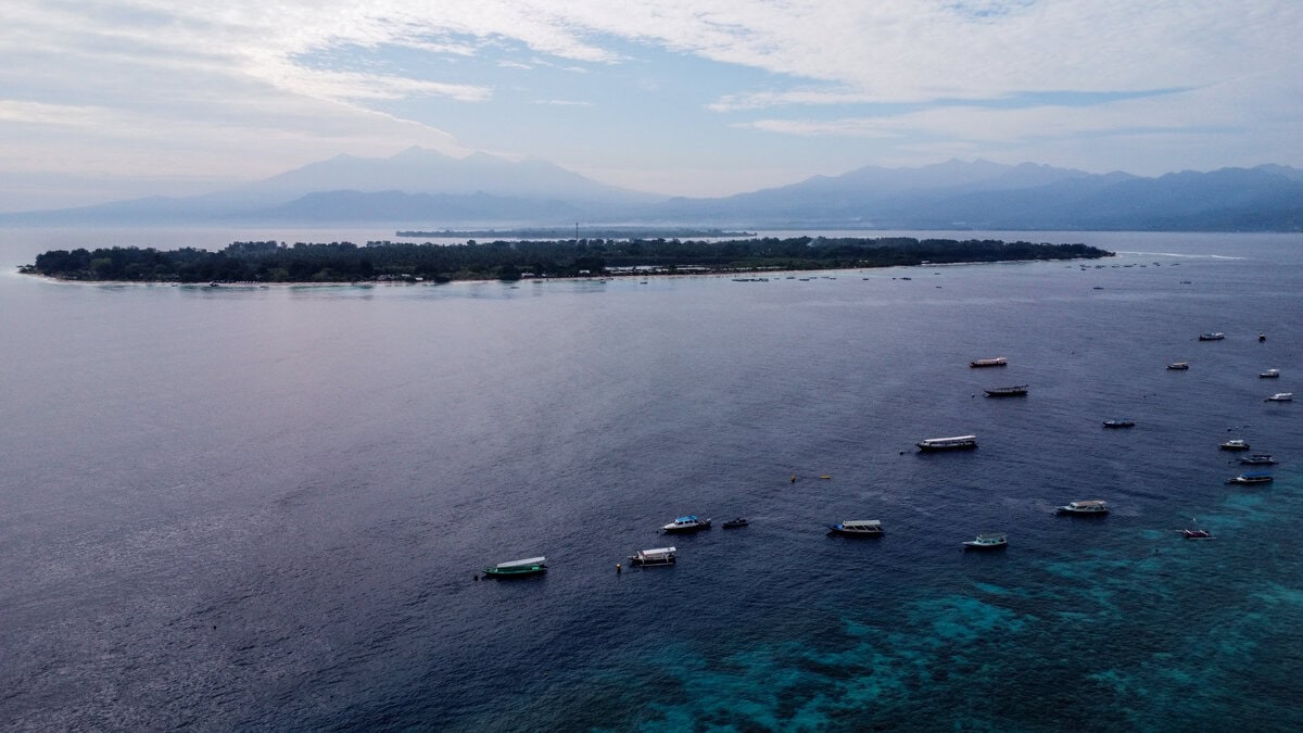 Gili Trawangan Blick nach Gili Meno