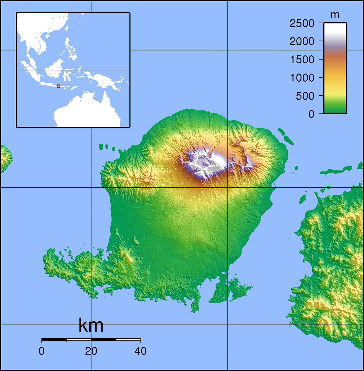 Topografische Karte Lombok