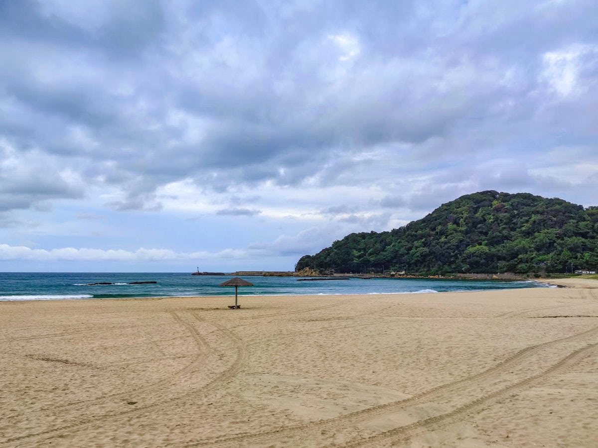 Yuhigaura Beach in Hyogo in der Nähe von Kinosaki Onsen