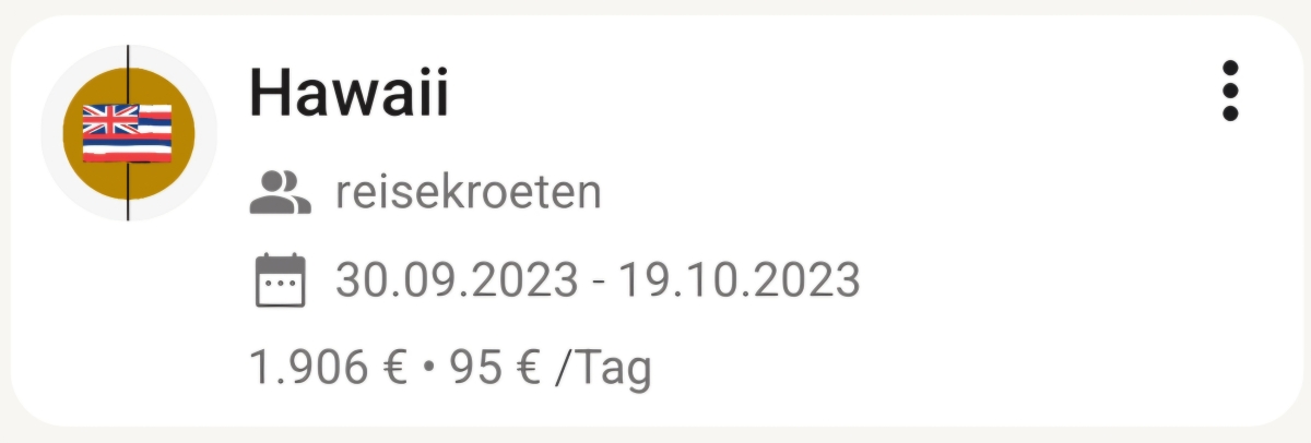 Unsere Kosten auf Hawaii