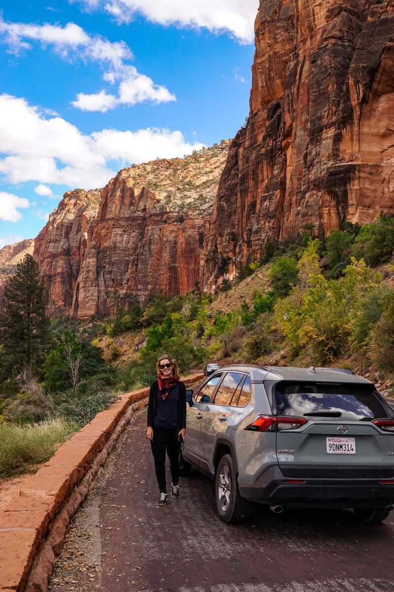Parkplätze an der Straße in den Nationalparks in den USA