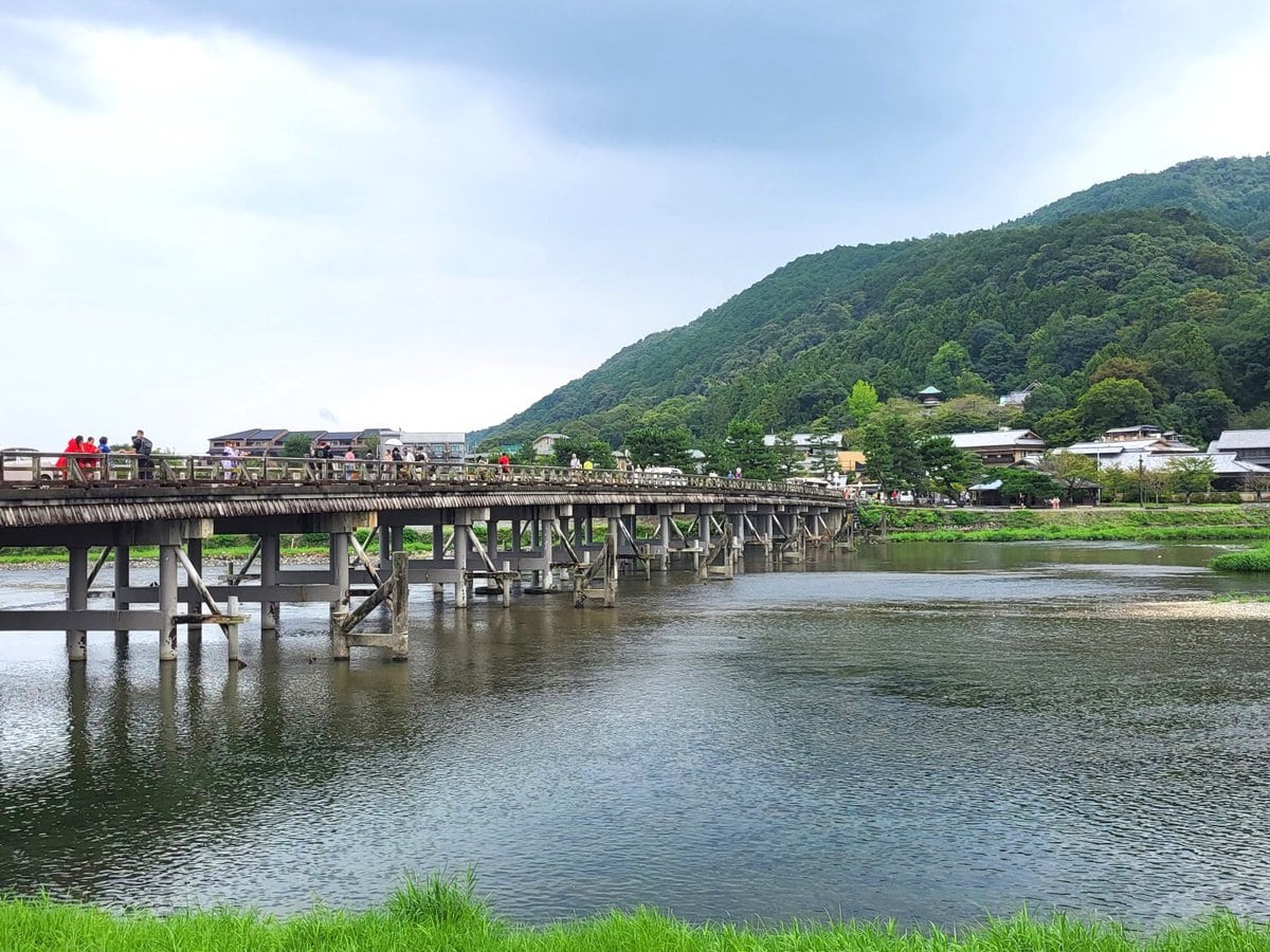 Togetsukyo Brücke in Arashiyama, Brücke aus Holz in Japan bei Kyoto