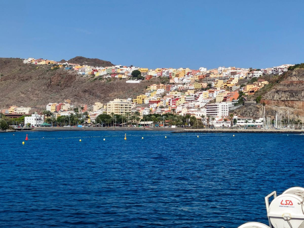 Anreise nach La Gomera, Ankunft in San Sebastian de La Gomera mit der Fähre von Fred Olsen