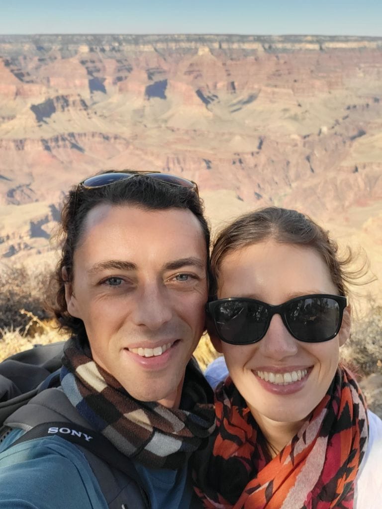 Theresa und Chris von Reisekröten, am Grand Canyon