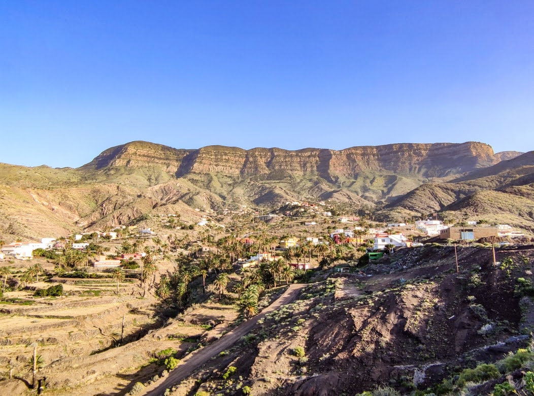 Blick auf Alojera, einen Ort auf La Gomera