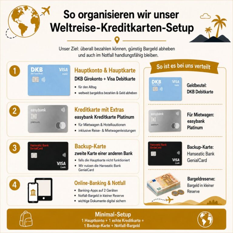 Unser Weltreise-Kreditkarten-Setup