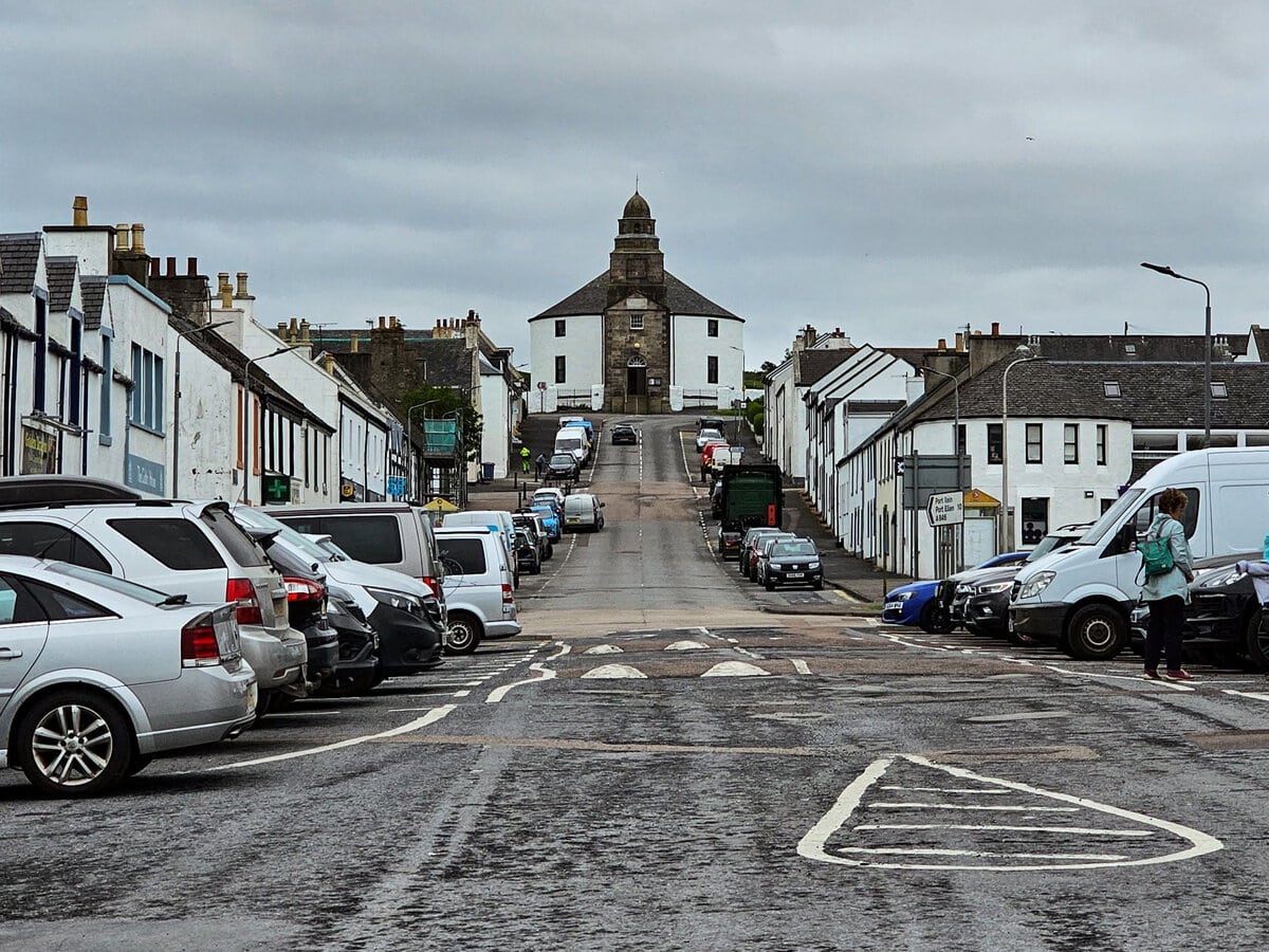Runde Kirche in Bowmore auf der Insel Islay