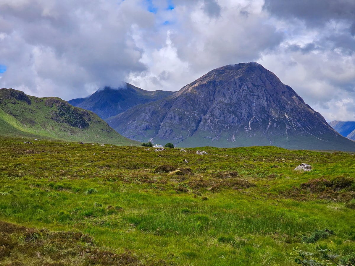 Blick auf Glen Coe und Glen Etive von Oban kommend