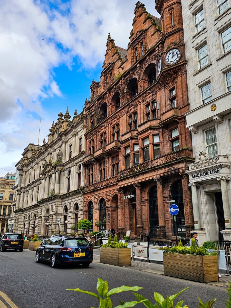 Historische Gebäude in Glasgow am St. Vincent Place