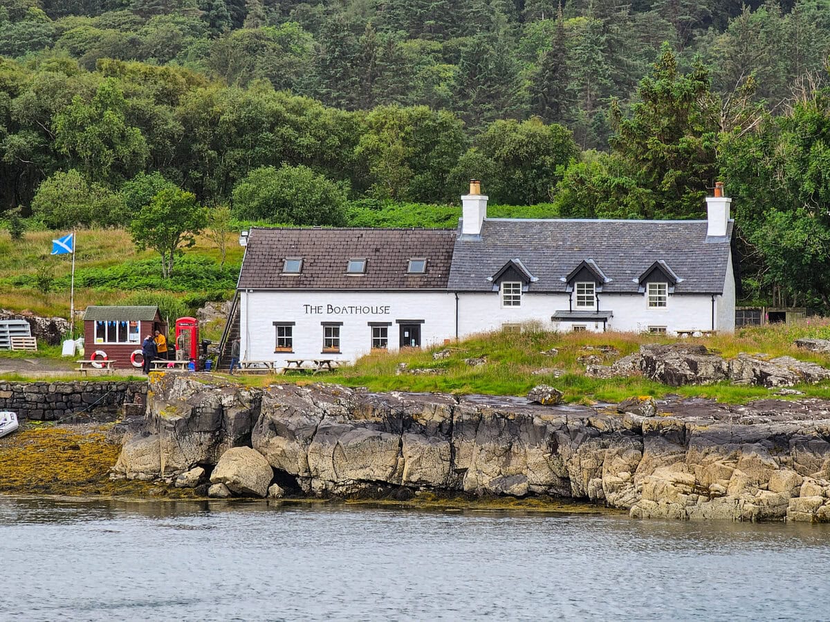 Boathouse der Insel Ulva