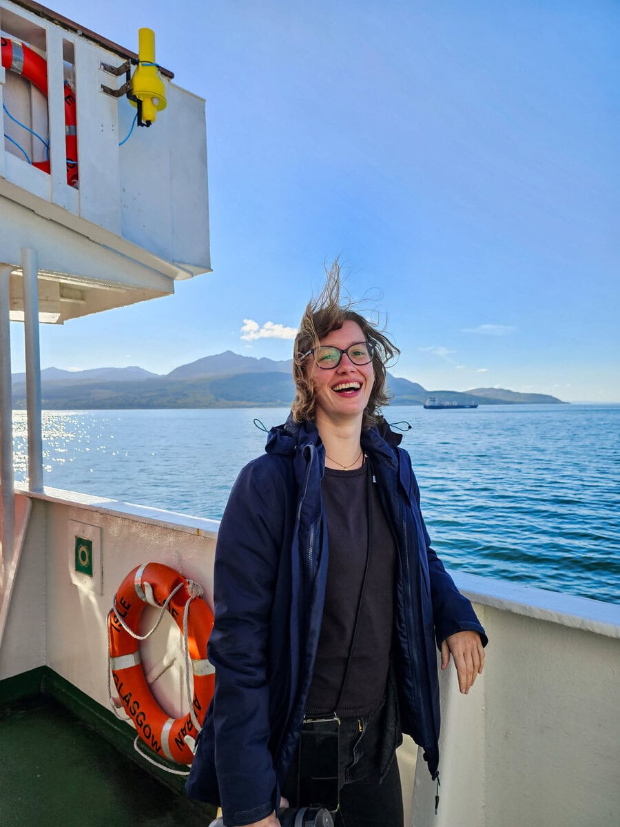 Gutes Wetter und wenig Seegang auf der Fähre auf die Insel Arran
