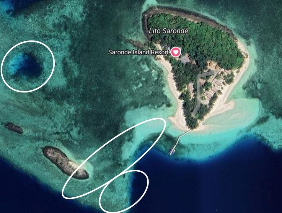 Stellen im Meer rund um Saronde Island, an denen man Korallen beim Schnorcheln sehen kann