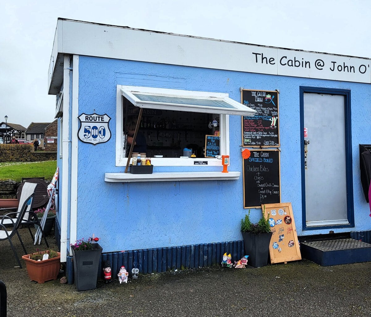 Fish and Chips im Hafen von John o' Groats