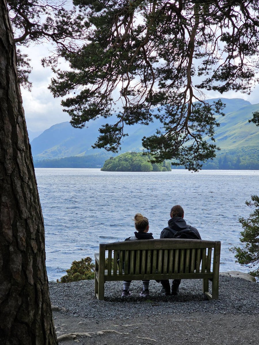 Friars Crag Aussichtspunkt am Derwent Water bei Keswick im Lake District