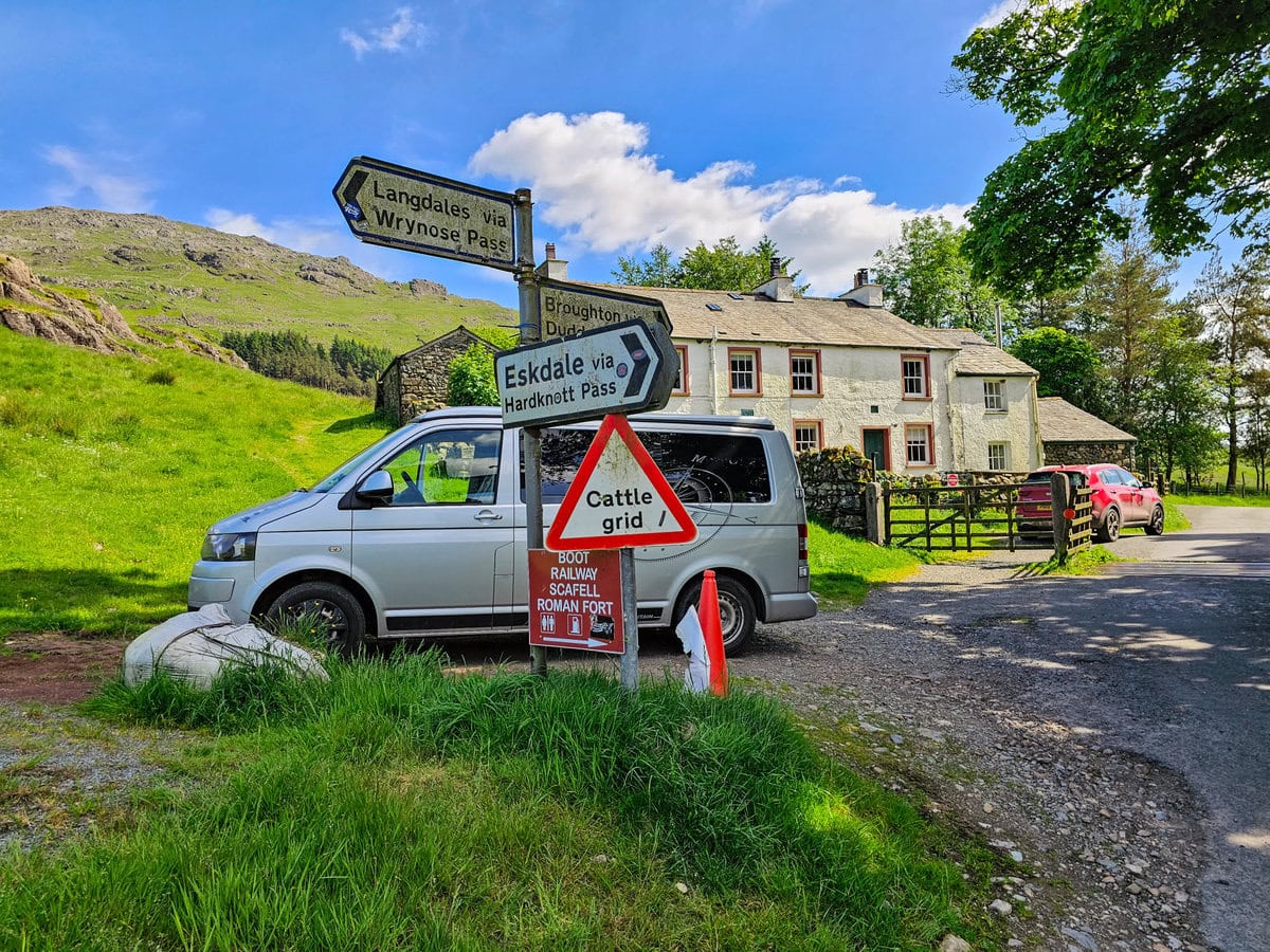 Hardknott Pass im Lake District mit dem Camper überqueren