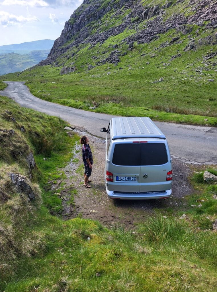 Mit dem Campervan über den Hardknott Pass im Lake District