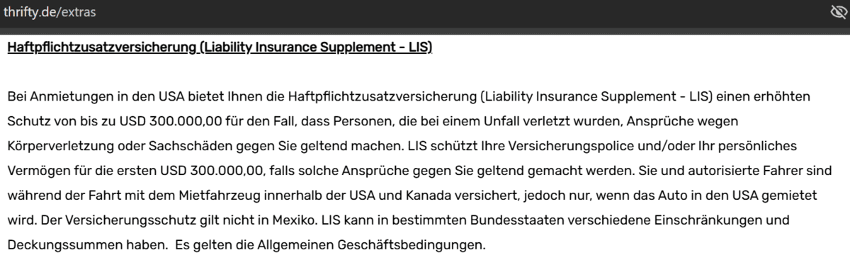 HAFTPFLICHTVERSICHERUNG USA visual data 3
