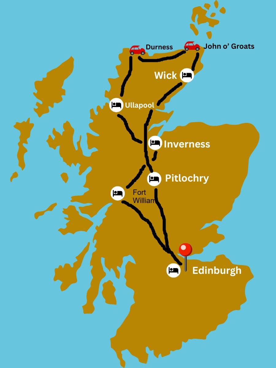 Schottland Roadtrip: Rundreise ab Edinburgh bis an die Nordküste und hinunter an der Westküste