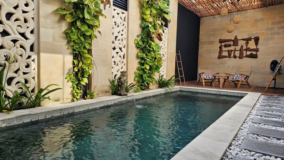 Unsere Pool Villa auf Bali, kurz vor der Heimreise nach Deutschland