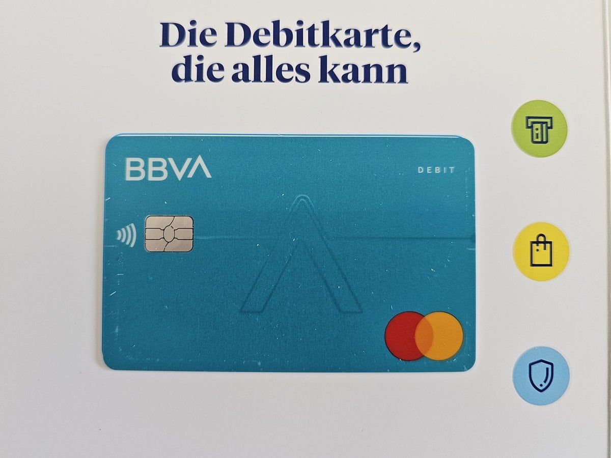 So sieht die Debitkarte der BBVA in echt aus