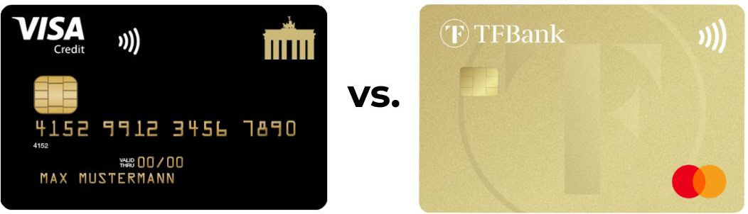 Vergleich: Deutschland-Kreditkarte Gold vs. TF Bank Mastercard Gold