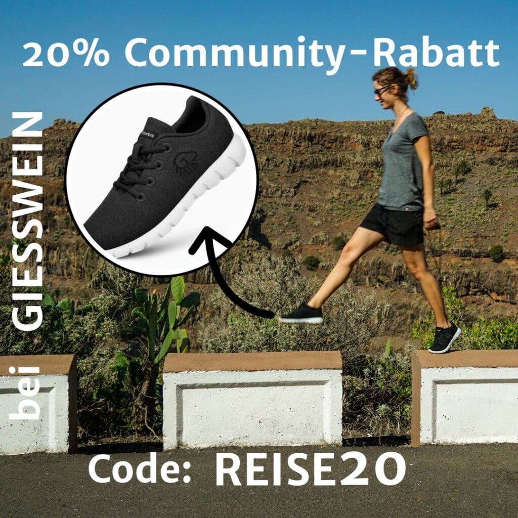 Rabattcode für den Giesswein Online Shop: Mit dem Code REISE20 bekommst du 20 % Rabatt auf alles bei Giesswein / auf den gesamten Warenkorb!