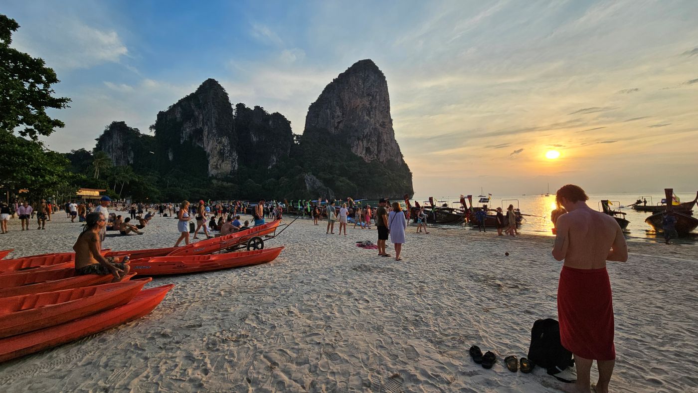 Sonnenuntergang in Railay am West Beach