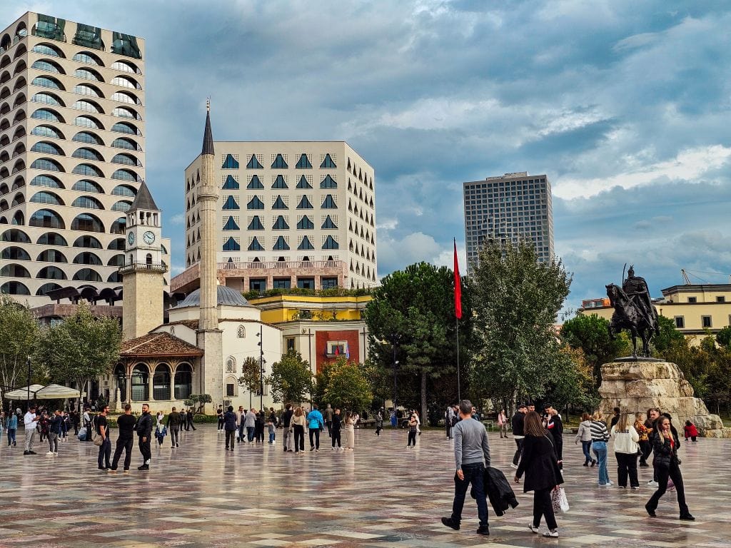 Skanderbeg Platz in Tirana, Albanien