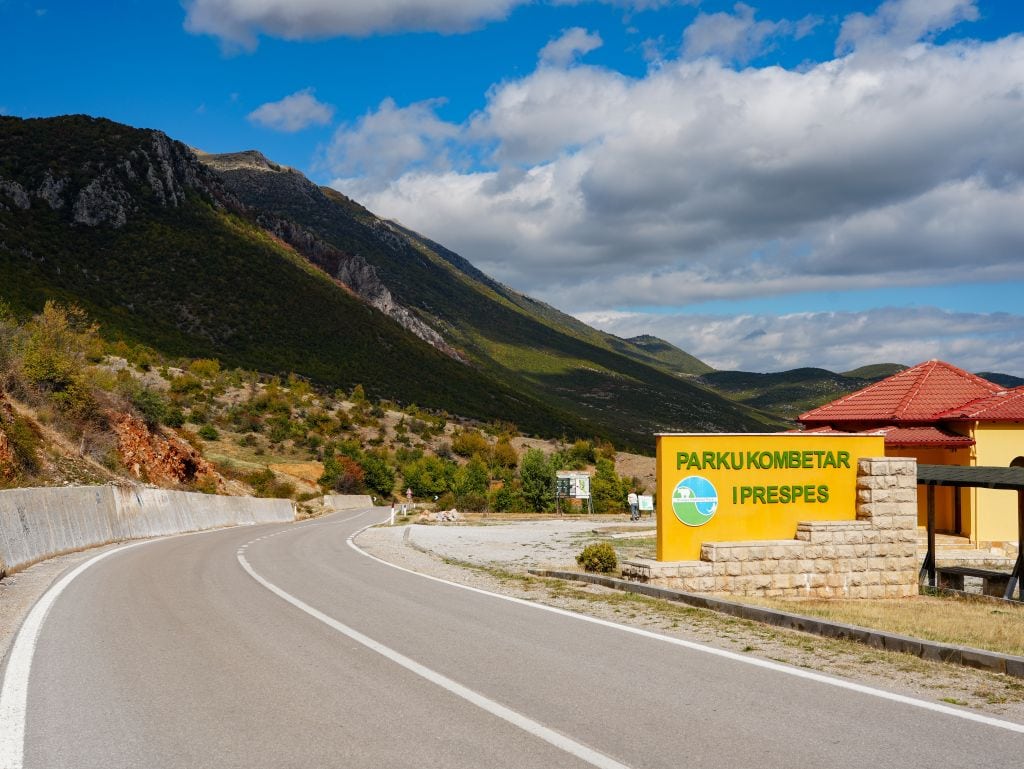 Eingang zum Prespa Nationalpark in Albanien