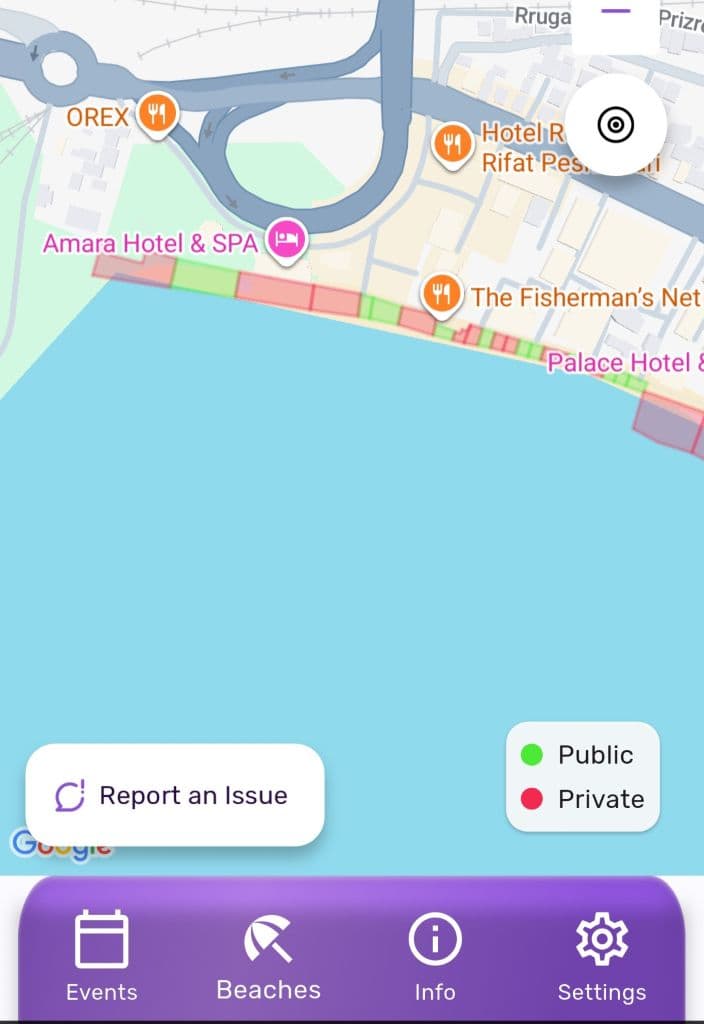 Mit der TEA App findet man in Albanien Strände, die öffentlich sind