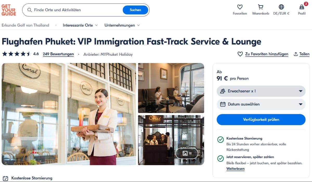 Fast Track Angebot für Phuket Flughafen Einreise, bei GetYourGuide