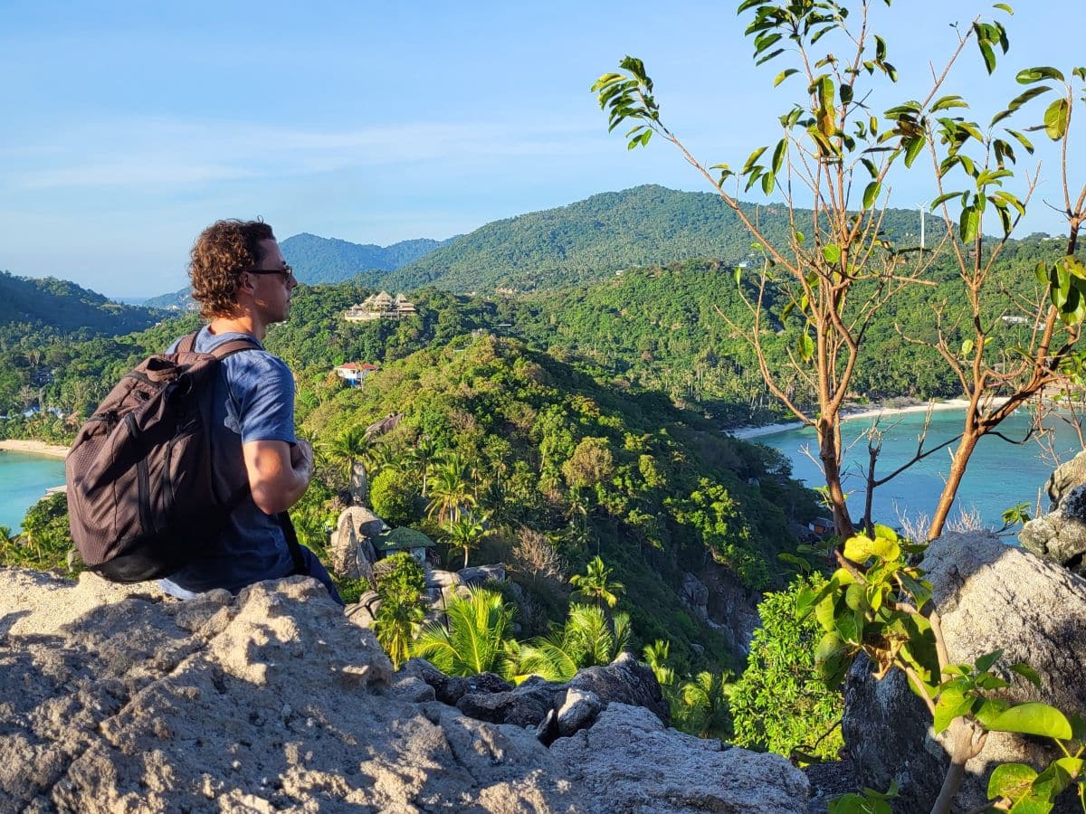Chris von Reisekröten auf dem John-Suwan Viewpoint auf Koh Tao