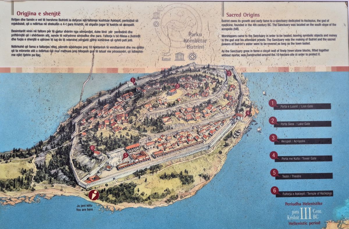 Rekonstruktion der Stadt Butrint, wie sie früher ausgesehen haben könnte
