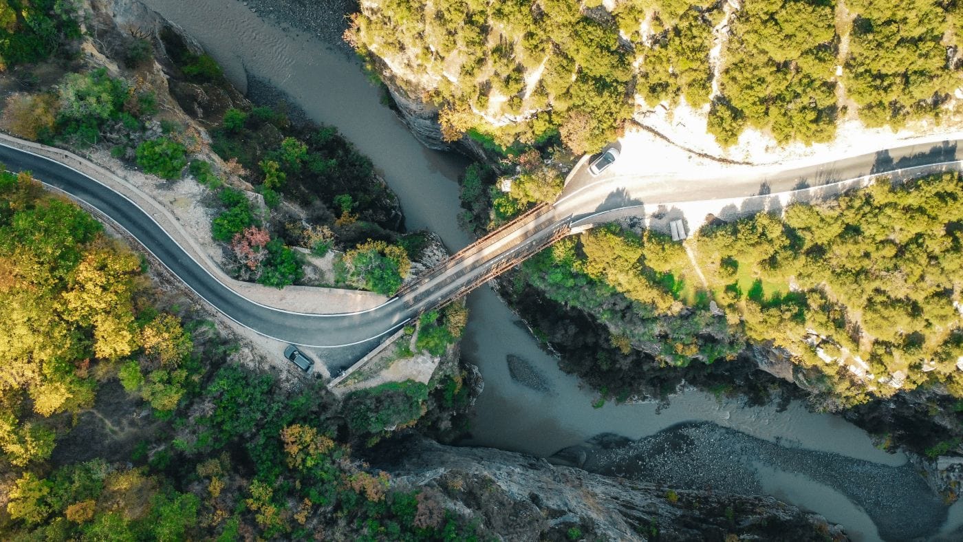 Der Osumi Canyon in Albanien von oben