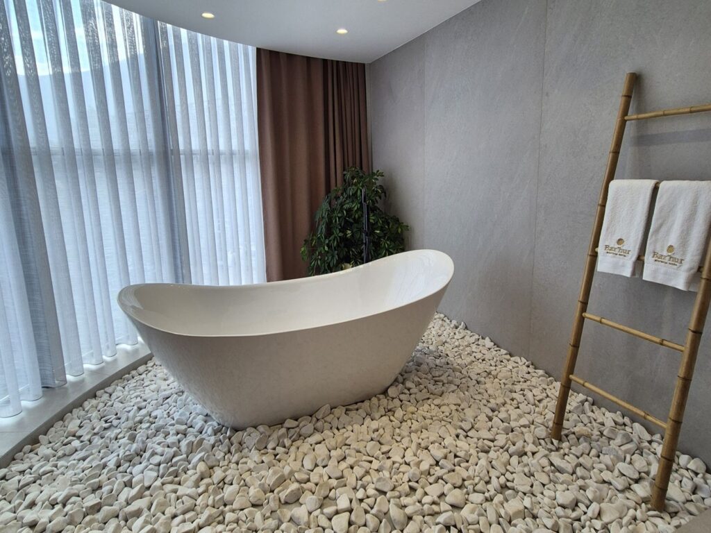 Badezimmer in unserem Hotel in Kukes