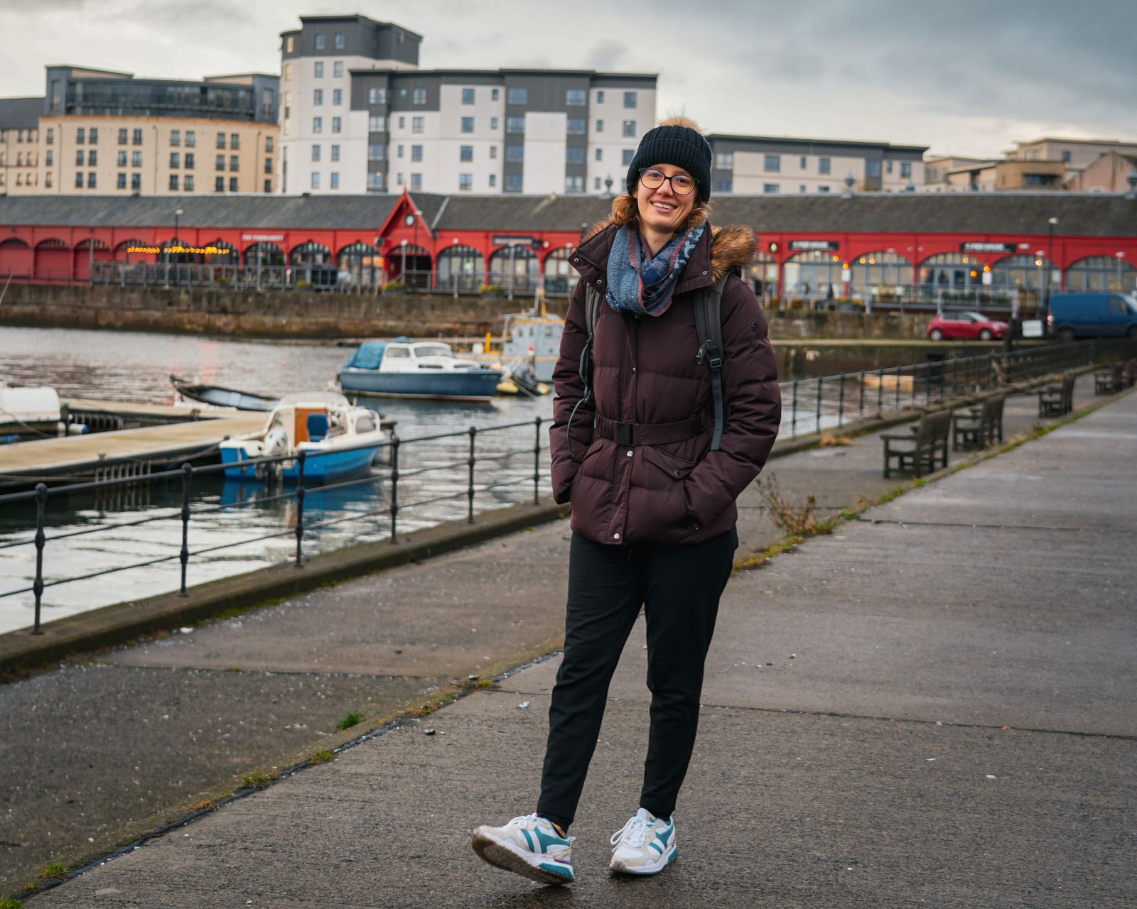 Theresa von Reisekröten im Hafen von Newhaven, Stadtteil Leith, in Edinburgh