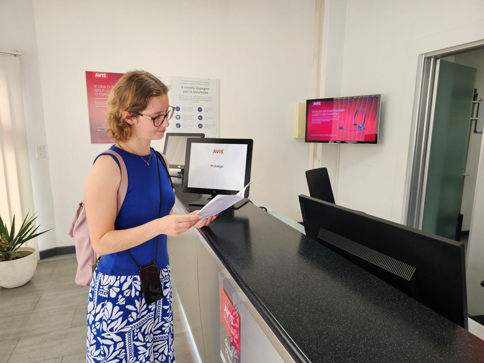 Abholung unseres Mietwagens bei Budget/Avis in Lugano