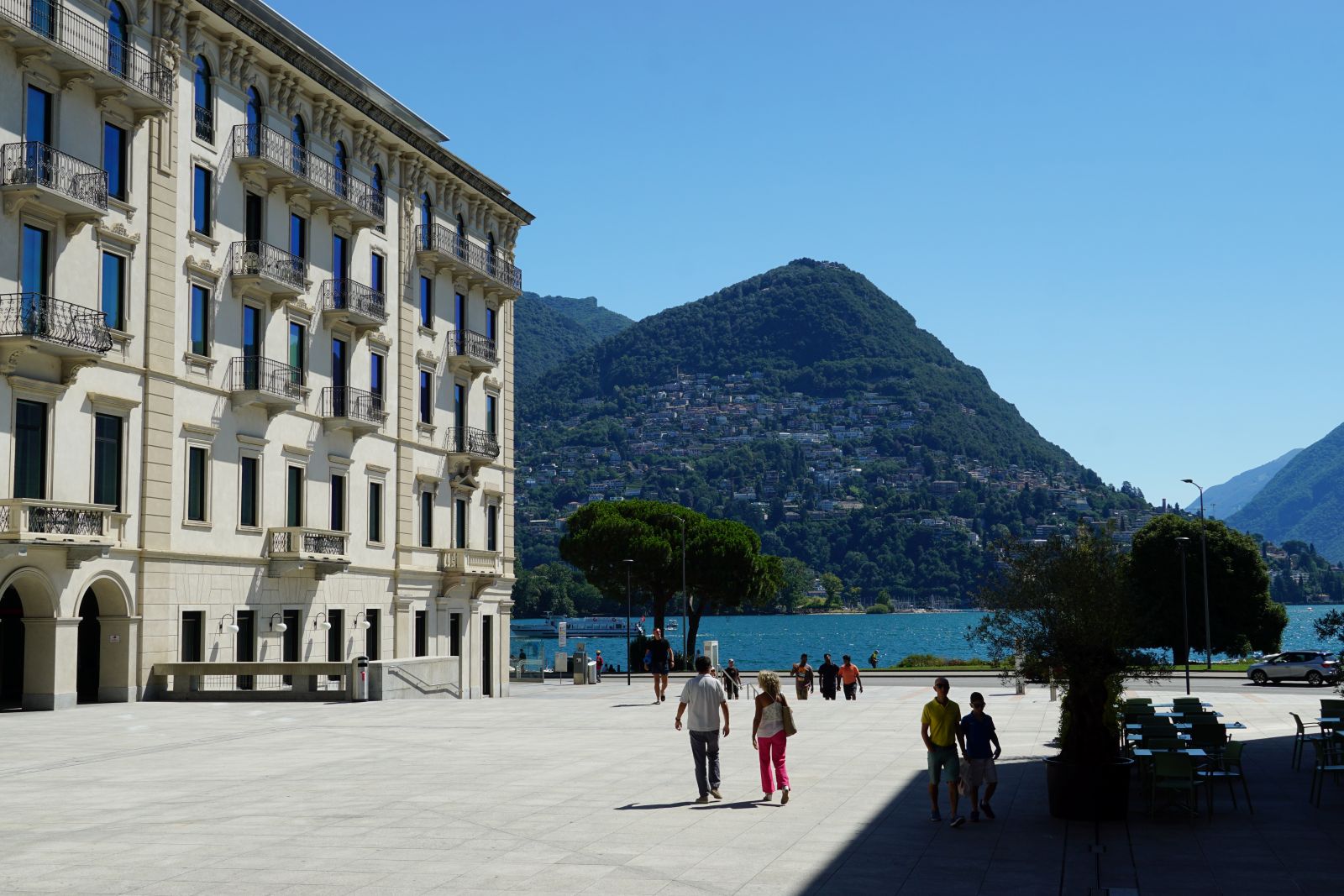 Blick auf den Monte Bre, vom Museum LAC