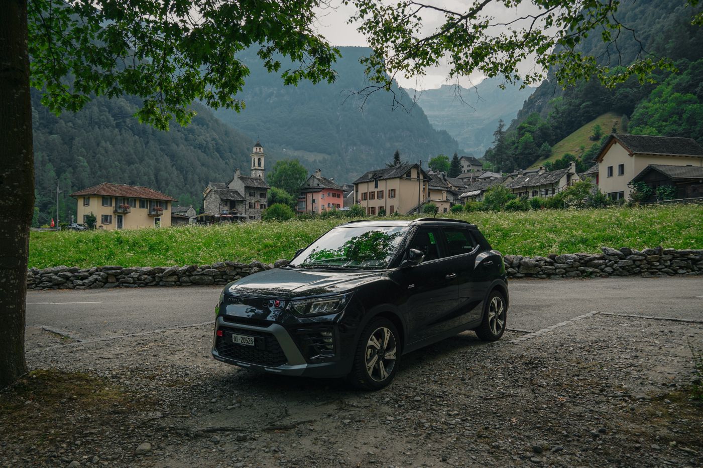 Unser Mietwagen in der Schweiz, gemietet in Lugano