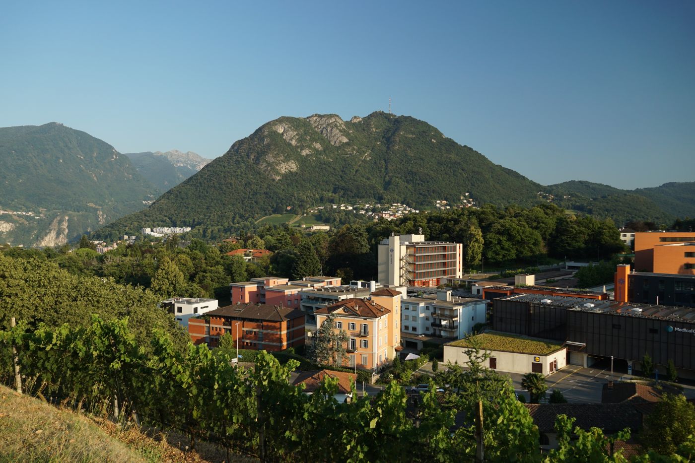 Blick auf den Monte San Salvatore von Sorengo