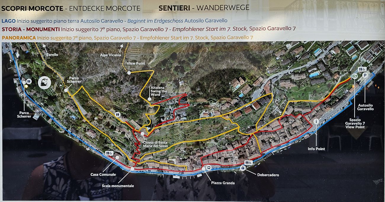 Karte für einen Rundgang durch Morcote