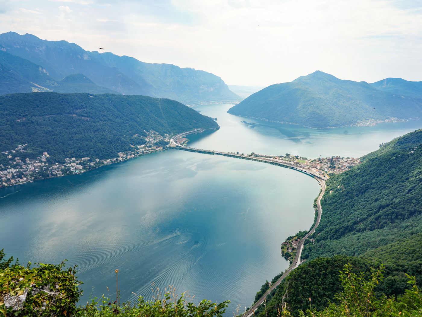 Blick auf Melide vom Monte San Salvatore