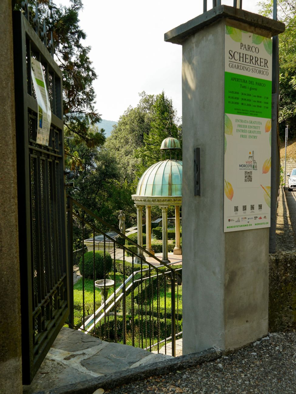 Eingang zum Parco Scherrer, oberer Eingang